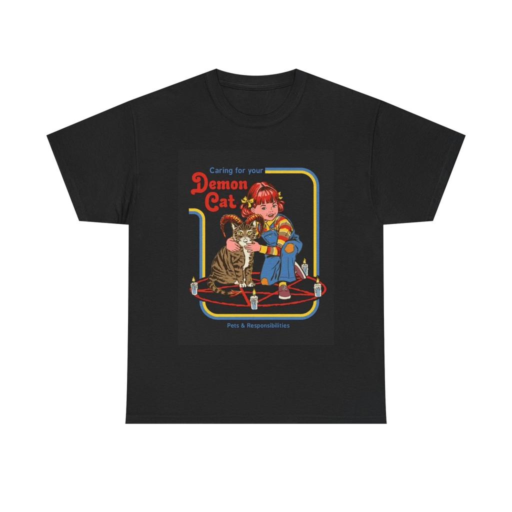 Men's and Women's T-shirts Demon Cat