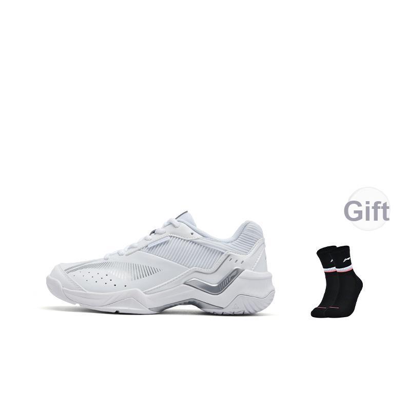 Li-Ning Fashionable Comfortable Versatile Shock Absorbing Non-Slip Breathable Low-Top Badminton Shoes Unisex Shoes Silver AYTV005-4