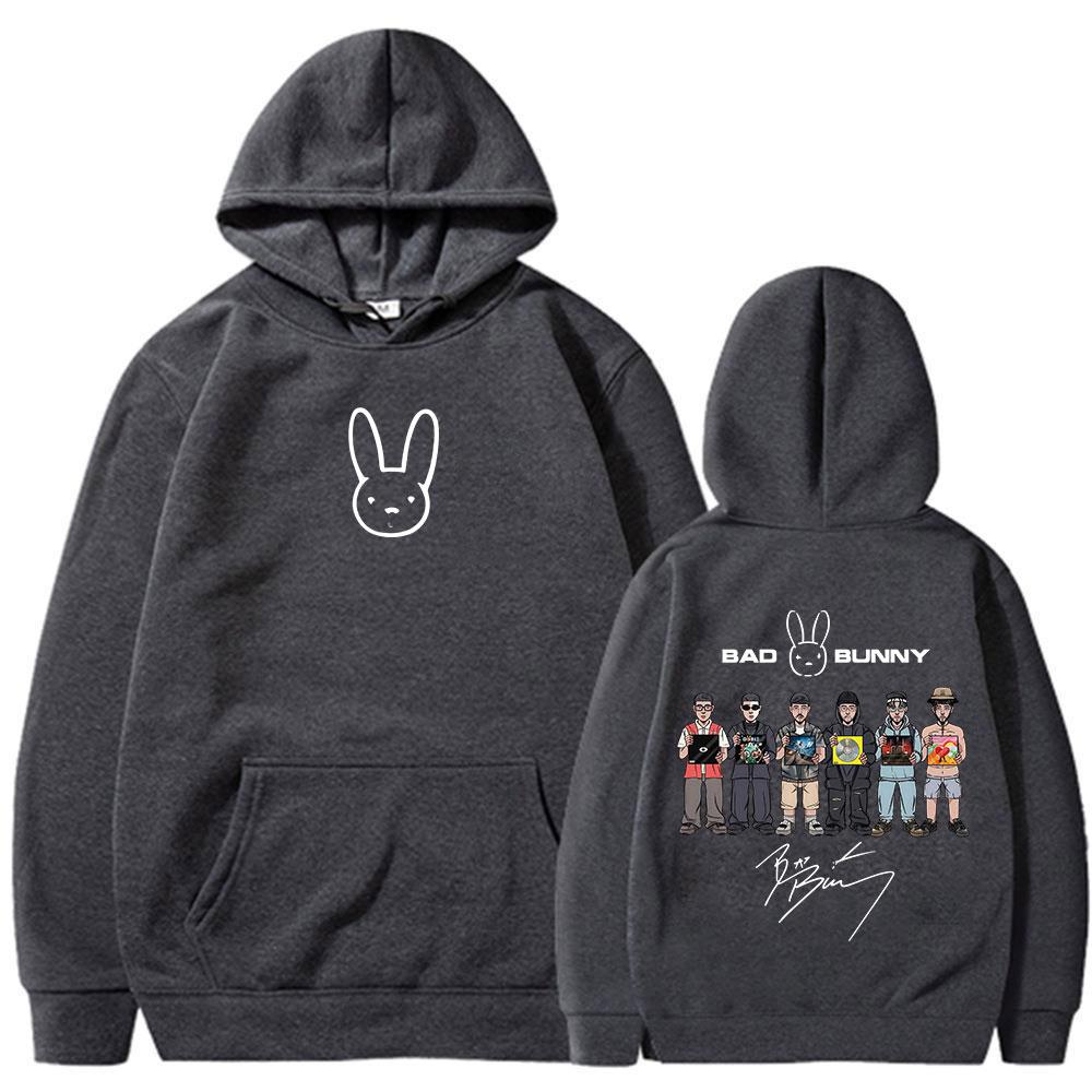 Rapper Bad Bunny Album Cover Hoodies Debi Tirar Mas Fotos DTMF Sweatshirt Herren Damen Kleidung Mode Hip Hop Übergroße Pullover
