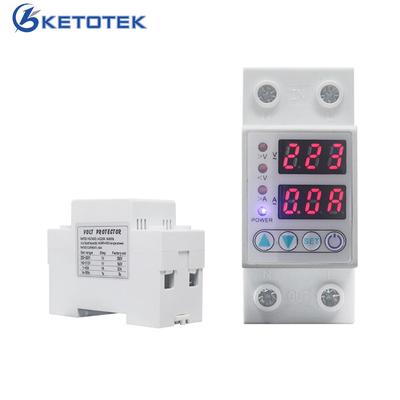 63A/40A 220V DIN-Schiene einstellbarer Über- und Unterspannungsschutz Relais Voltmeter Amperemeter AC