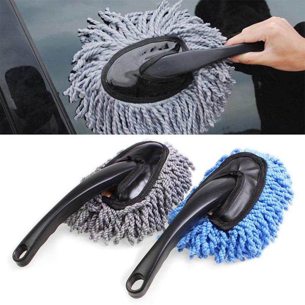 2PCS Gray Car Wash Cleaning Brush Microfiber Dusting Tool Duster Dust Mop For Car Home Cleaning Sponges, Cloths & Brushes