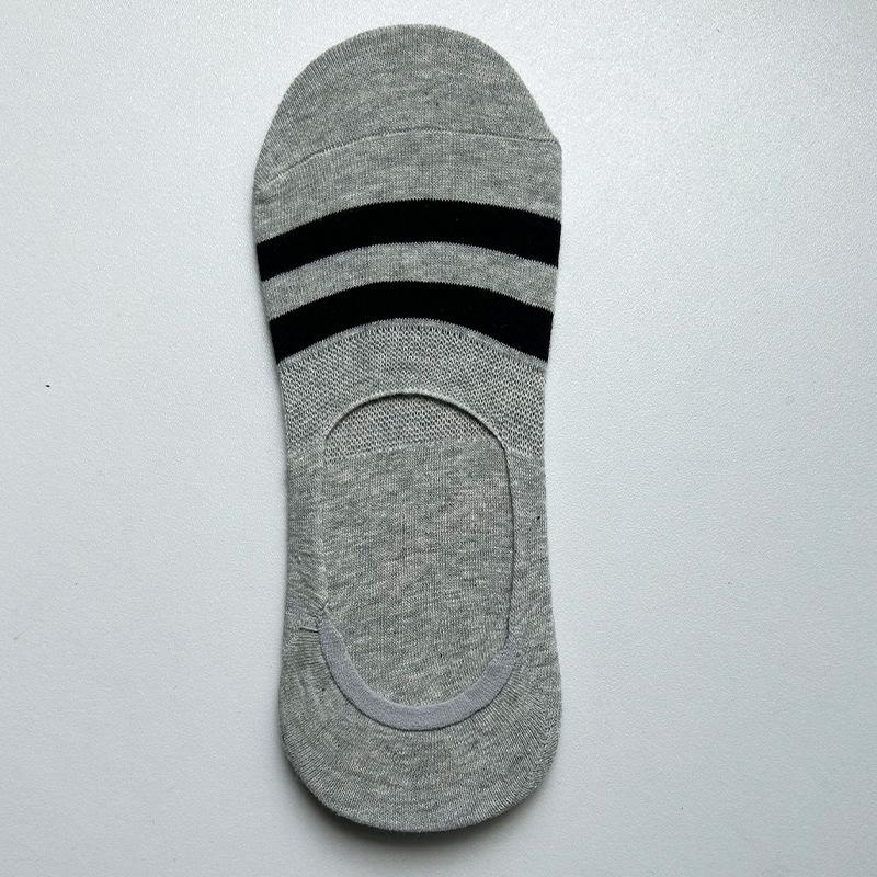 Men's Summer Thin Style Wicking Sweat Shallow Mouth Invisible Non Slip Do Not Drop with Short Boat Socks