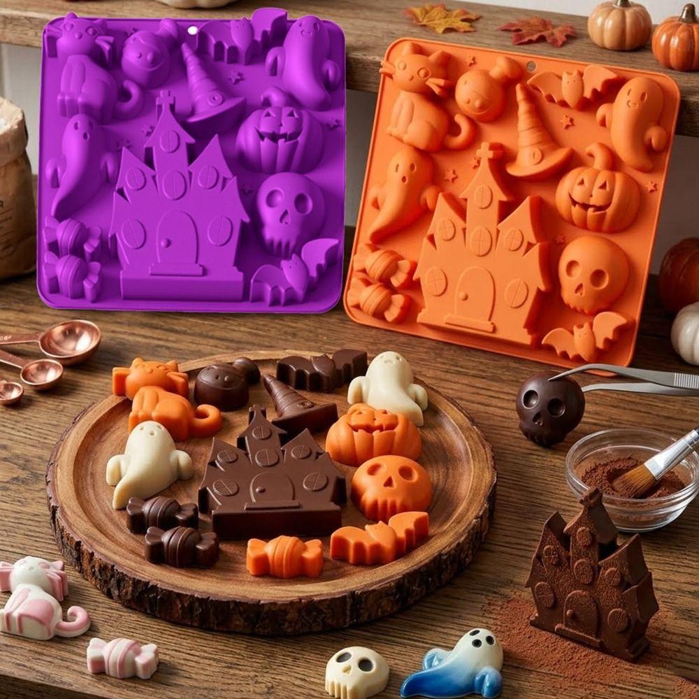 Food Grade Silicone Mousse Cake Mold Halloween Theme Baking Mould  Homemade Candy