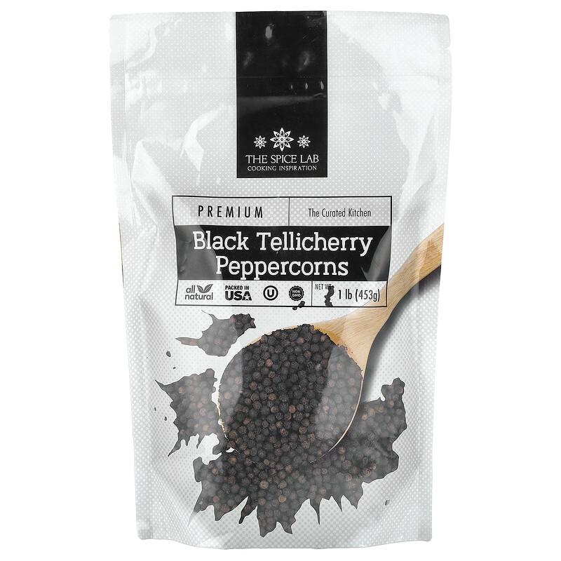 Zwarte Tellicherry Peperkorrels, 1 lb (453 g)