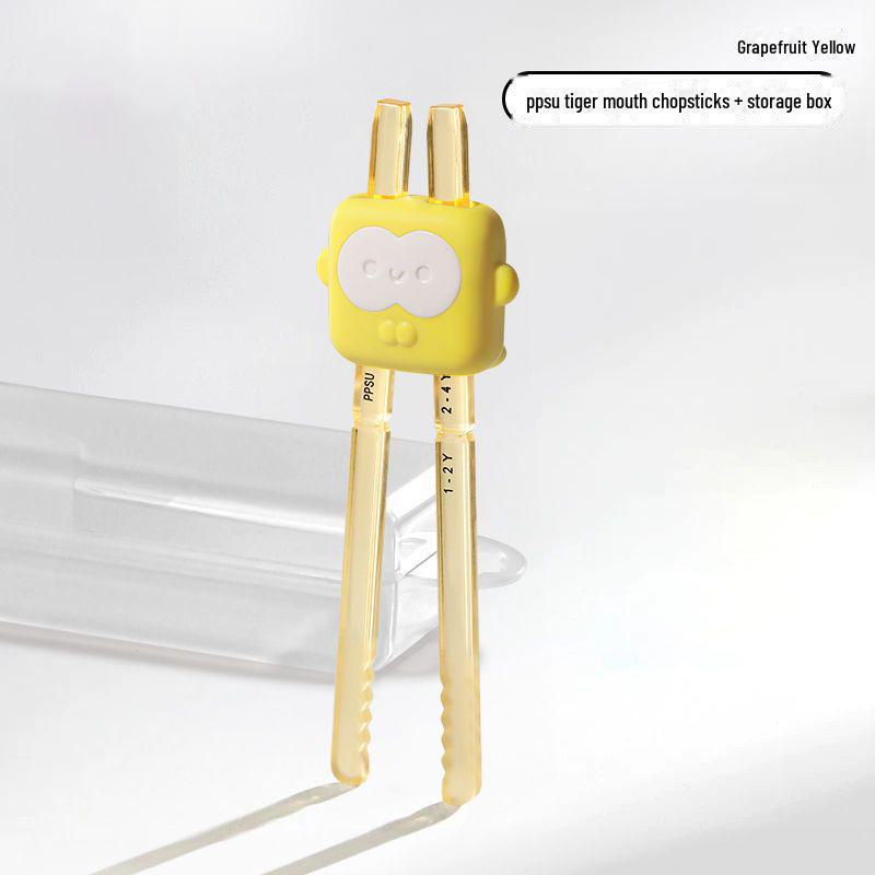 Children's PPSU Tiger Training Chopsticks, Non-Slip Automatic Rebound, Suitable for Ages 1-3.