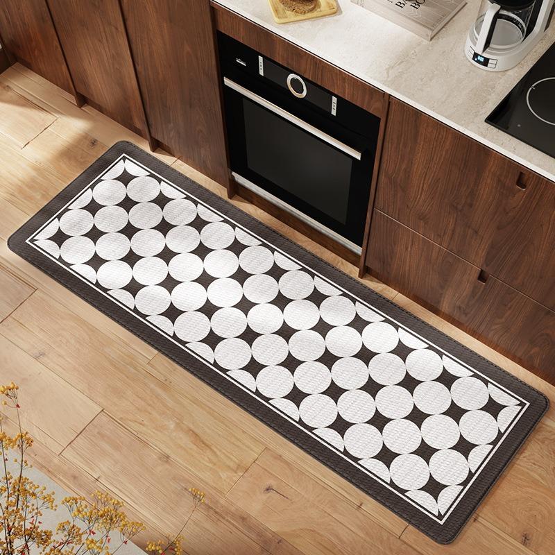 

Коврик для кухни из ПВХ-кожи, нескользящий коврик для ног, водонепроницаемый, маслянистый, длинный полосатый коврик для пола, домашний декоративный коврик Alfombra De Cocina 50x80cm
