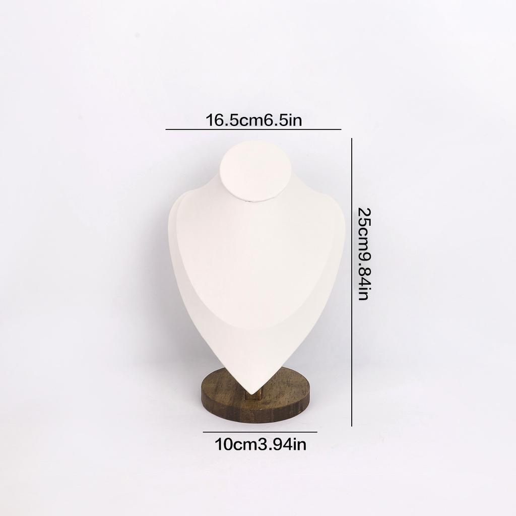 Walnut Color PU/Velvet Portrait Necklace Display Jewelry Display Stand Jewelry Mannequin Bust Necklace Pendant Window Display