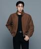 Synthetic Suede Harrington Jacket [Light Brown]