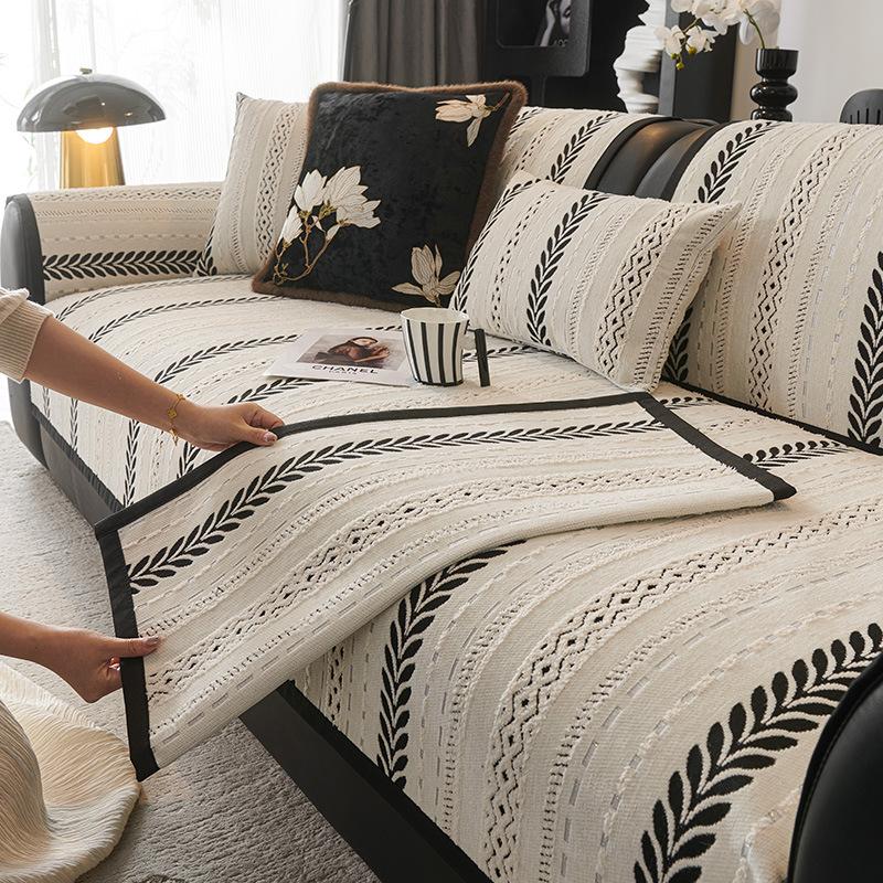 Sofa Cushion New Four-season Universal Light Luxury Chenille Cushion Cloth Towel Non-slip Straight Row Sofa Seat Cushion