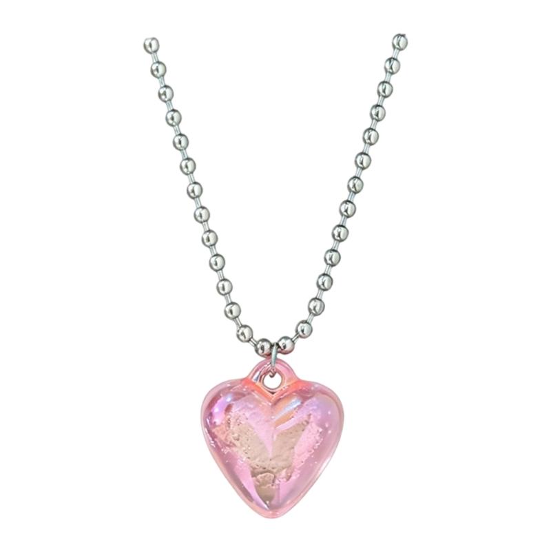 Trendy Titanium Steel Necklace With Sparkling Heart Pendant Clavicle Chain Perfect For Casual And Formal Outfits