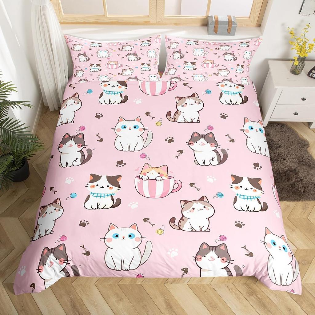 Dog Bedding Set King Full Kids Cute Cartoon French Bulldog Dogs Duvet Cover Watercolor Animal Comforter Cover Puppy Quilt Cover