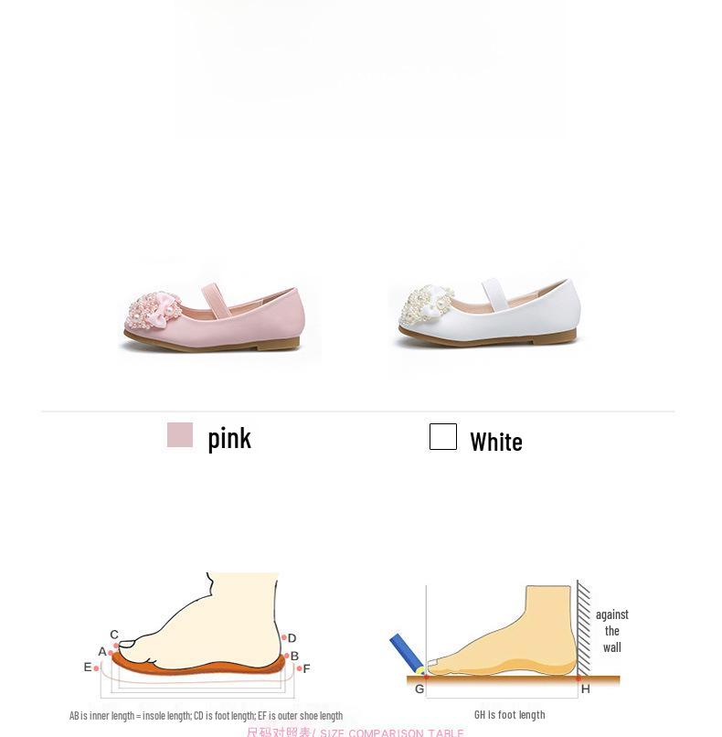 Girls' Princess Leather Dance Shoes - Flat, Single Dress Shoes for Baby and Toddlers