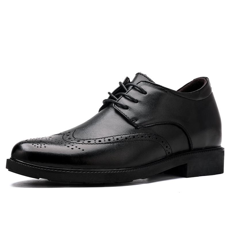 Men s Four Seasons Brogue Leather Height-Increasing Formal Shoes for Office and Business. Size 43