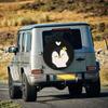 2D Flat 1pc Cute Penguin Waving Car Tire Cover 35.56/38.1/40.64/43.18 Cm, Spare Tire Cover, Essential For Camping Off-Road Outdo