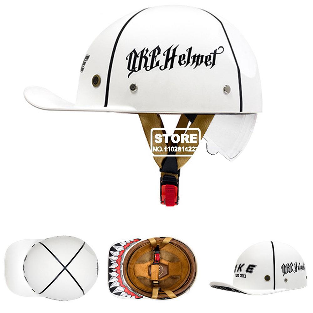Motorbike Baseball Cap Half Helmet Riding Women Retro Motorcycle Half Helmet Anti Drop Motorcycle Scooter Helmet