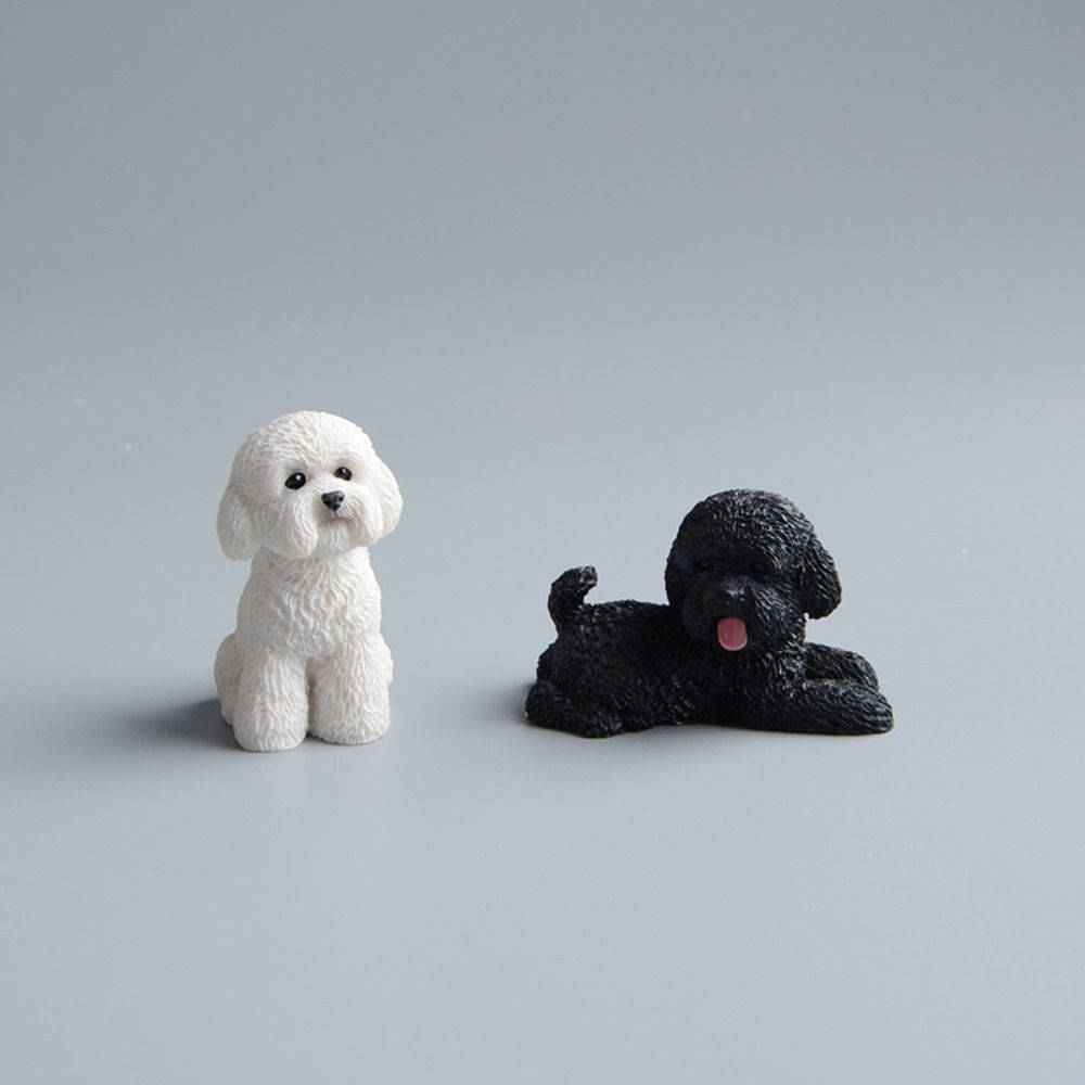 Resin Crafts Mini Animal Ornament Puppy Model Dog Action Figures Poodle Dog Figures  Kids Toys