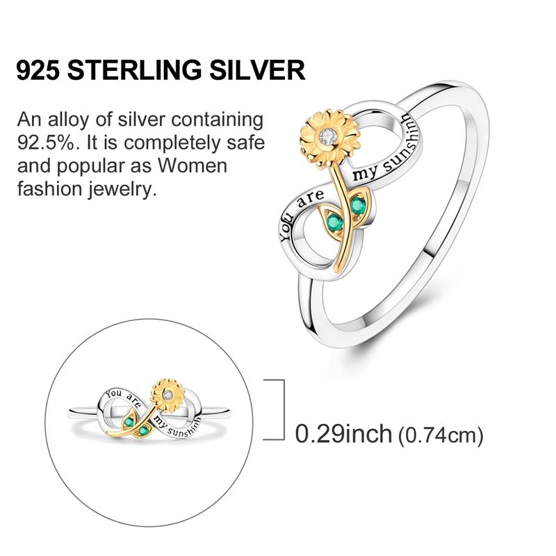 Authentic copper Ring Sun Star Shape Moon Love Bowknot Sunflower Ring Ideal For Women Wedding Anniversary Ring Jewellery Gift