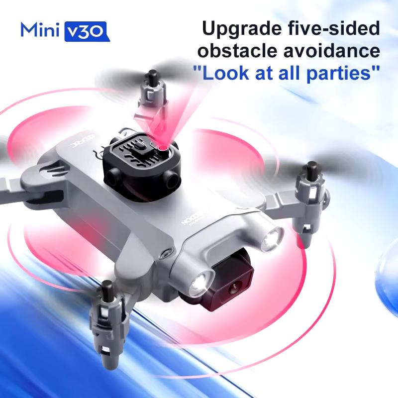 2025 New Mini V30 Drone 4K Professional HD Obstacle Avoidance Aerial Photography Dual Camera Brushless Quad Rotor Children Gift Toy Aircraft