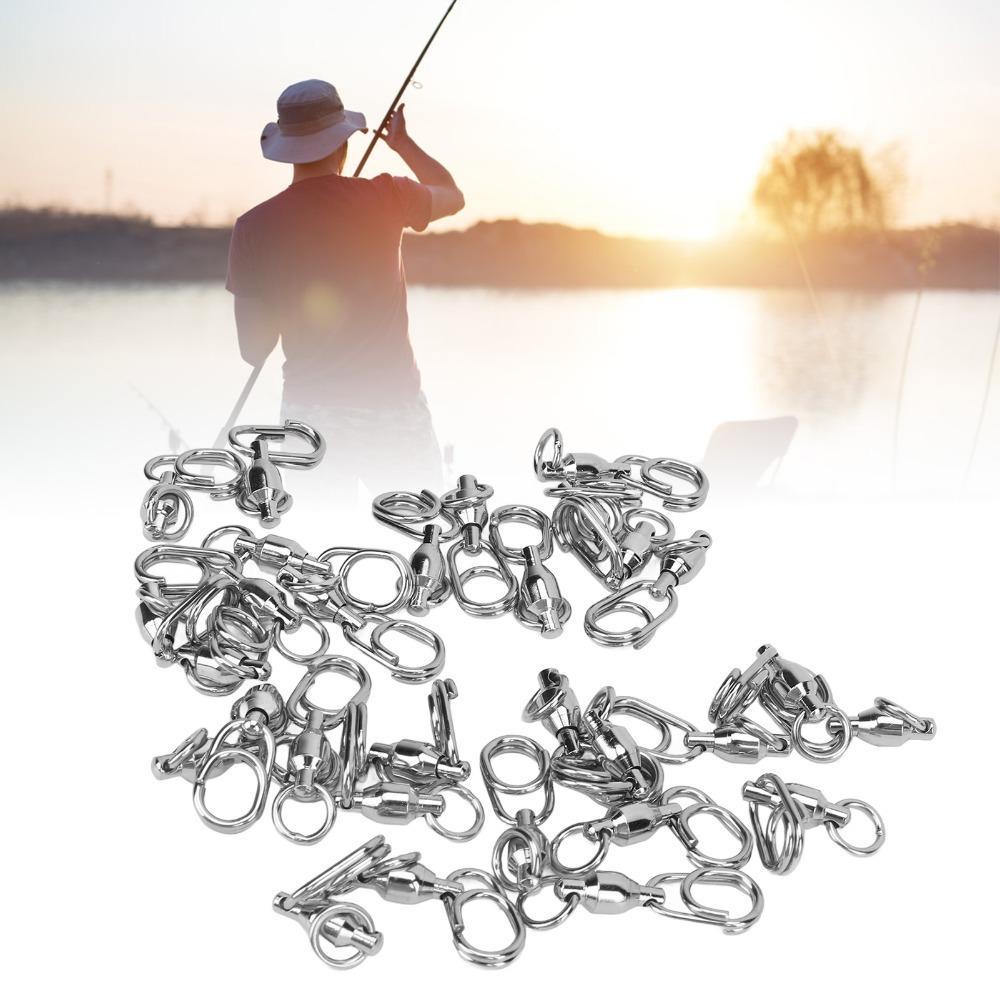 30PCS High Strength Fishing Bearing Swivels Stainless Steel Ball Bearing Swivels  Saltwater Fishing