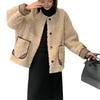 2025 Women's Casual Korean Style Lamb Wool Short Coat with Velvet Lining