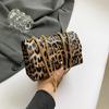 1 Pieza Bolso Cruzado Mini con Solapa Estampado de Leopardo para Mujer Correa de Cadena Metálica Vintage Cremallera de Cuero Sintético Bolso de Hombro de Moda Pequeño Bolso de Mano para Dama