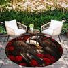 Eagle and vintage rose pattern round rug,Carpet Rug for Living Room Bedroom  Playroom ,Non-slip Floor Mat,Holiday Gifts and Birthday Gifts.