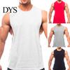 Sleeveless Vest Men Solid Color Loose Summer Round Neck Top for Fitness