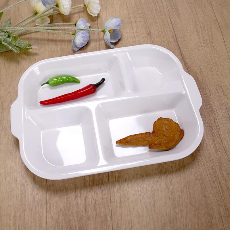 12-inch A5 Melamine 4-Compartment Meal Tray with Handles