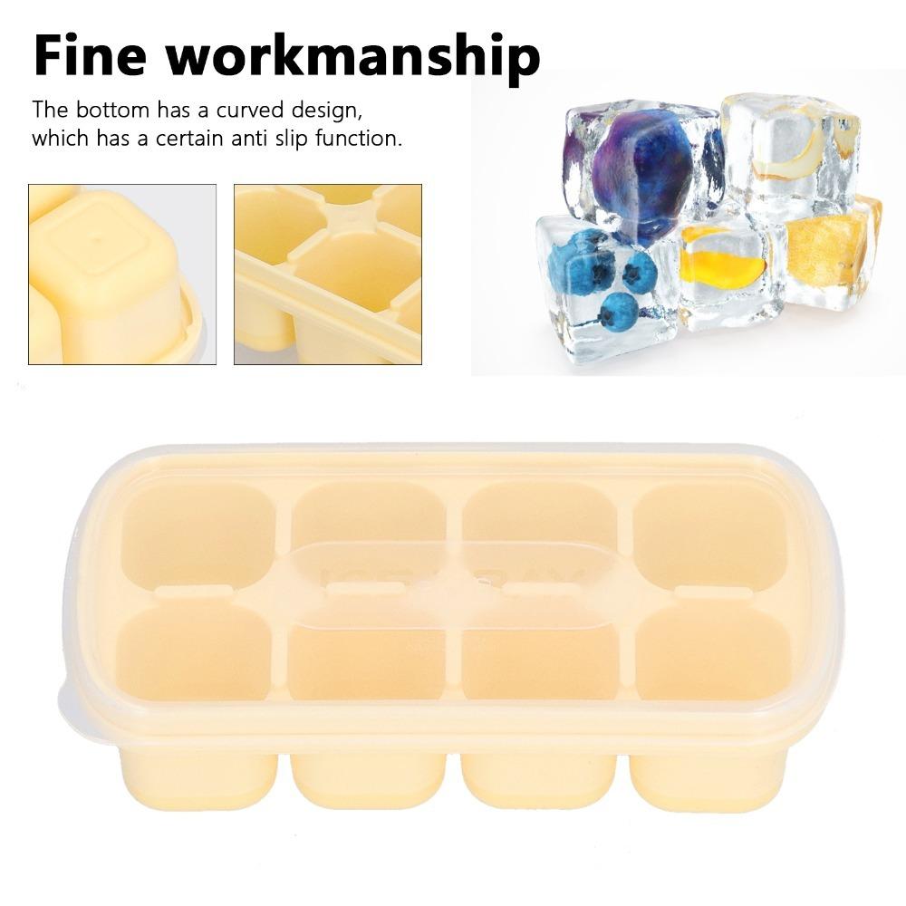 8 Grid Ice Cube Mold Food Grade Silicone Large Ice Cube Tray Ice Cube Tray  Coffee Cocktail Making