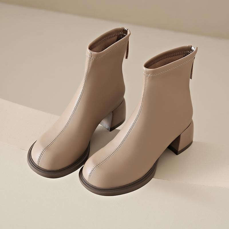 

Уличный стиль женские ботильоны модные молнии современные короткие ботинки осень-зима женские лаконичные туфли на толстом каблуке 35