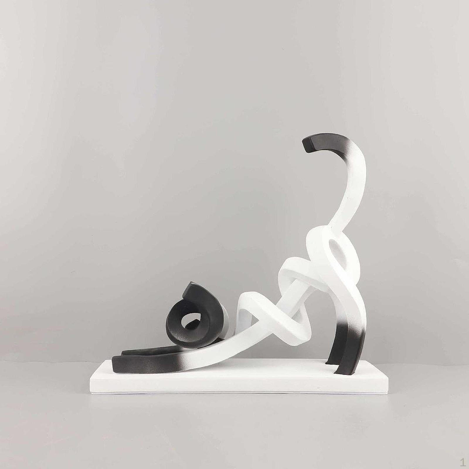 

Абстрактная статуэтка кошки, коллекционное украшение, европейская настольная скульптура, орнамент из смолы