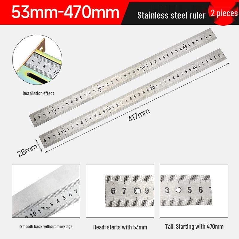 Manual Tile Cutter Accessories: Stainless Steel Positioning Ruler & Measuring Stickers