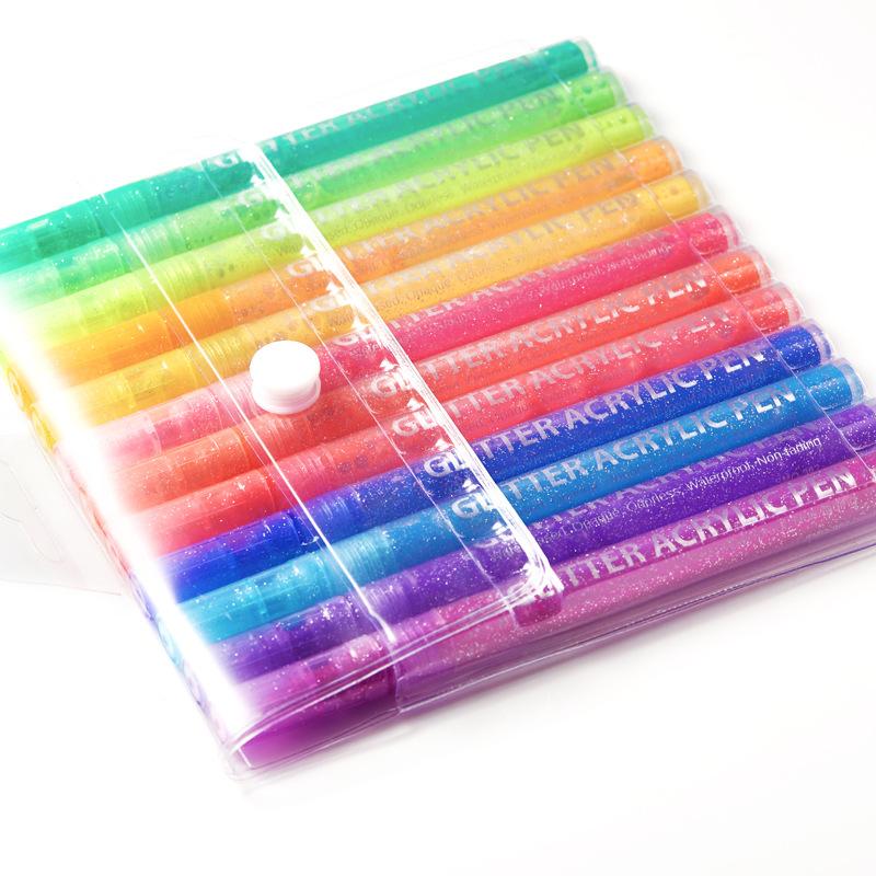 

Быстросохнущая краска-ручка для маникюра на водной основе, блестящая краска Flower акриловый маркер 12 цветов набор