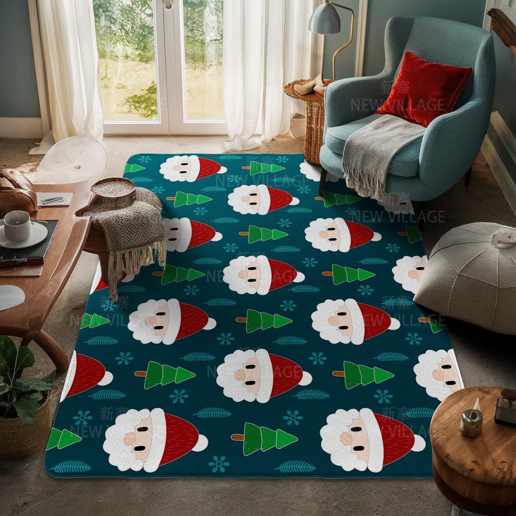 House Entrance Carpet Home Door Mat Living Room Bath Foot Bathroom Non-slip Water Absorption Rugs Bath Merry Christmas Winter