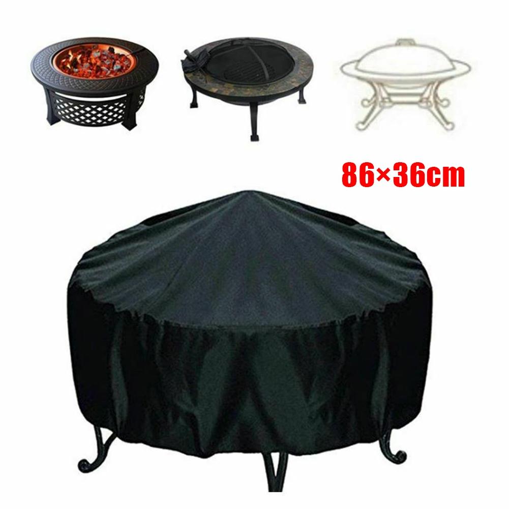 Patio Round Fire Cover Protection Dust Protector Grill BBQ Cover Outdoor UK