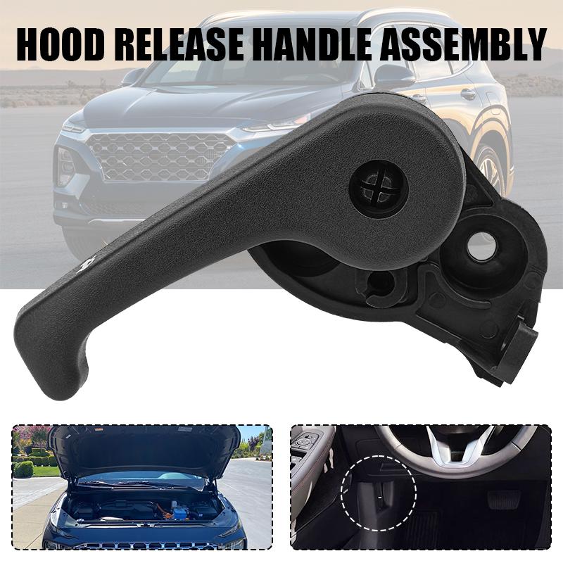 Car Hood Latch Release Handle Assembly 81180-2B000 Black Hood Release Handle Assembly For Hyundai Santa Elantra Veloster Tucson 1Set