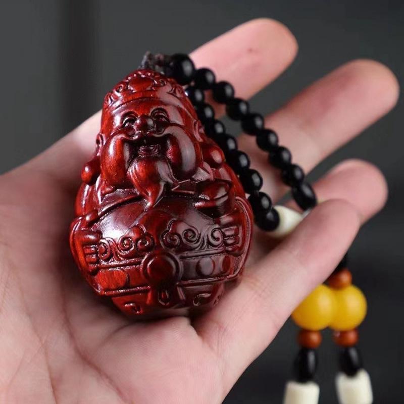 Rosenholz Pixiu Reichtumsanhänger - Nashornhorn-Design