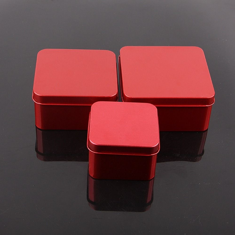1/2pcs Multistyles Aluminum Tin Jar Red Color Cosmetic Container Cream Balm Nail Candle