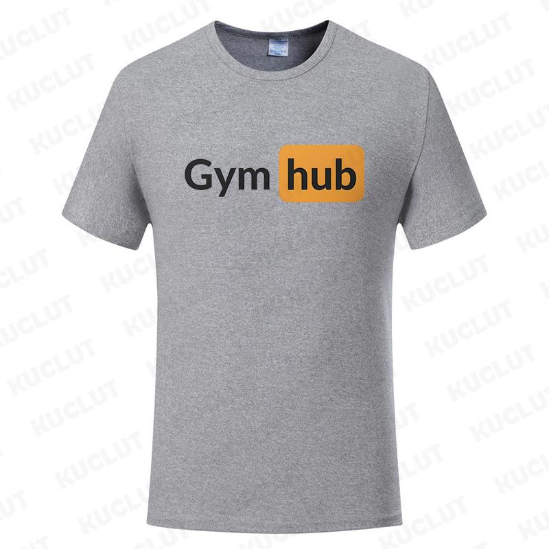 Gym Hub Print Men's T-Shirt Oversize Funny Graphic Tees for Men Summer Tops T Shirt for Men Clothing Fashion T Shirt Casual Tee