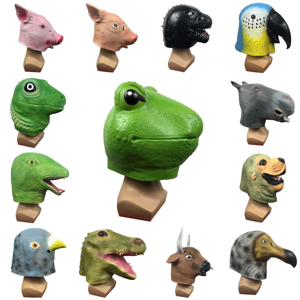 Máscara Divertida de Cabeza de Animal Para Fiestas con Diseños Personalizables de Jirafa y Cerdo