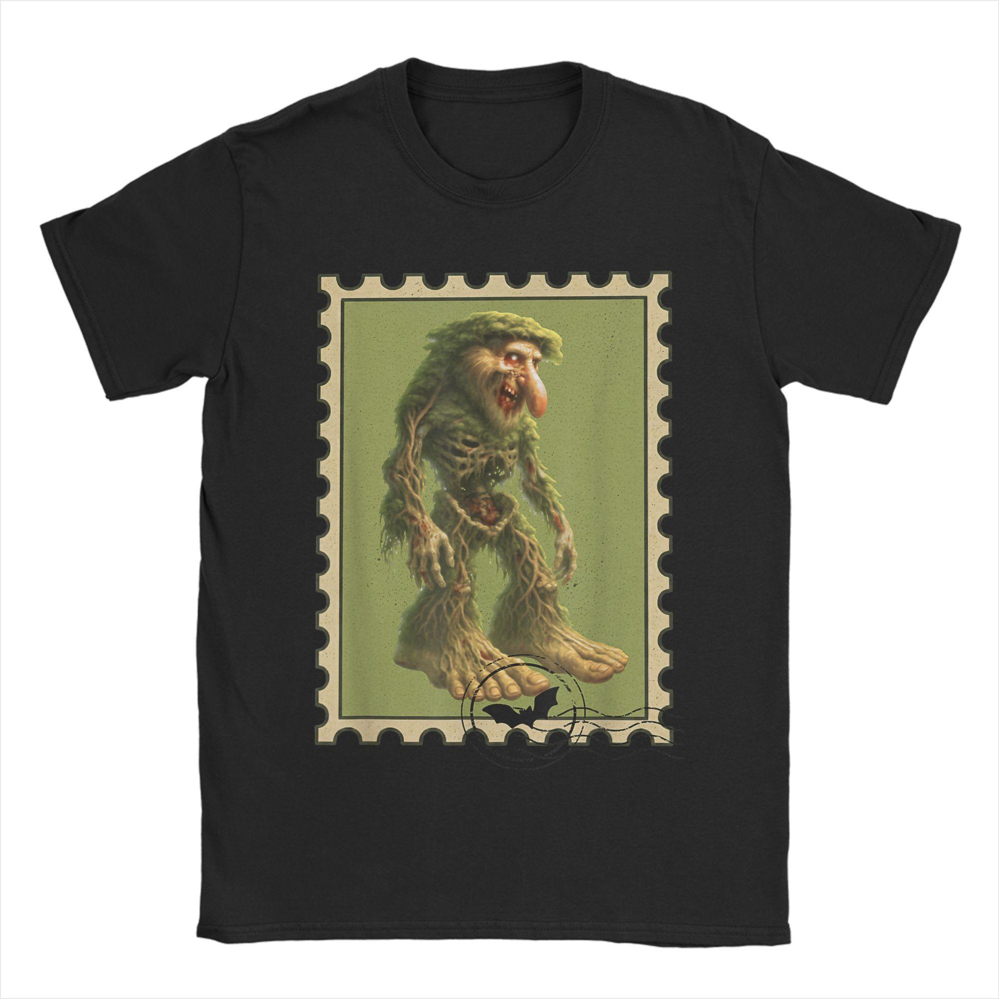 Italian Brainrot BRR Zombie Patapim Halloween Postal Stamp T-Shirt Beach T-Shirts Man Clothing Short Sleeve Y2K Basic Tops - ... S разноцветный