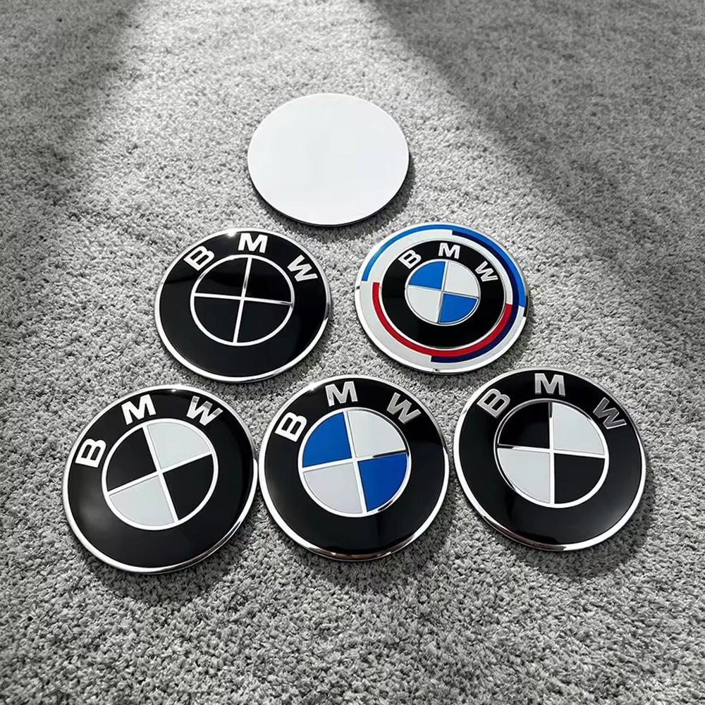 For BMW M ABS 50th Anniversary 4Pcs 56MM 60MM 65MM Car Wheel Hub Center Cap Stickers For Bmw E36 F20 E46 E39 E38 E90 E60 E87 E53 X3 X5 X6