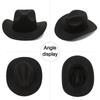 New Wide Brim Cowboy Hat Solid Color Felt Panama Jazz Cap Dress Dance Party