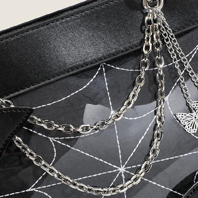 Punk Style Messenger Bags Halloween Gothic Butterfly Spiders Net Tote Bag