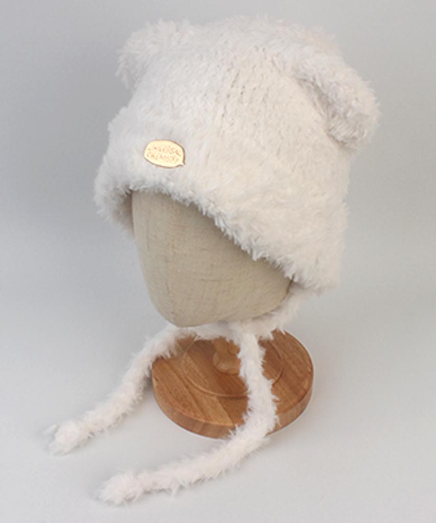 Yunibeosyeolkemiseuteuli Bear Fur White Bonnet Hat
