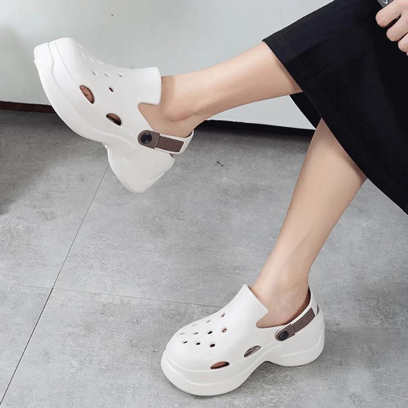 Fashion Women's Chunky Platform Clogs Thick Bottom Eva Wedge Sandals for Women 2025 Summer Non Slip Beach Slides Breathable Garden Shoes