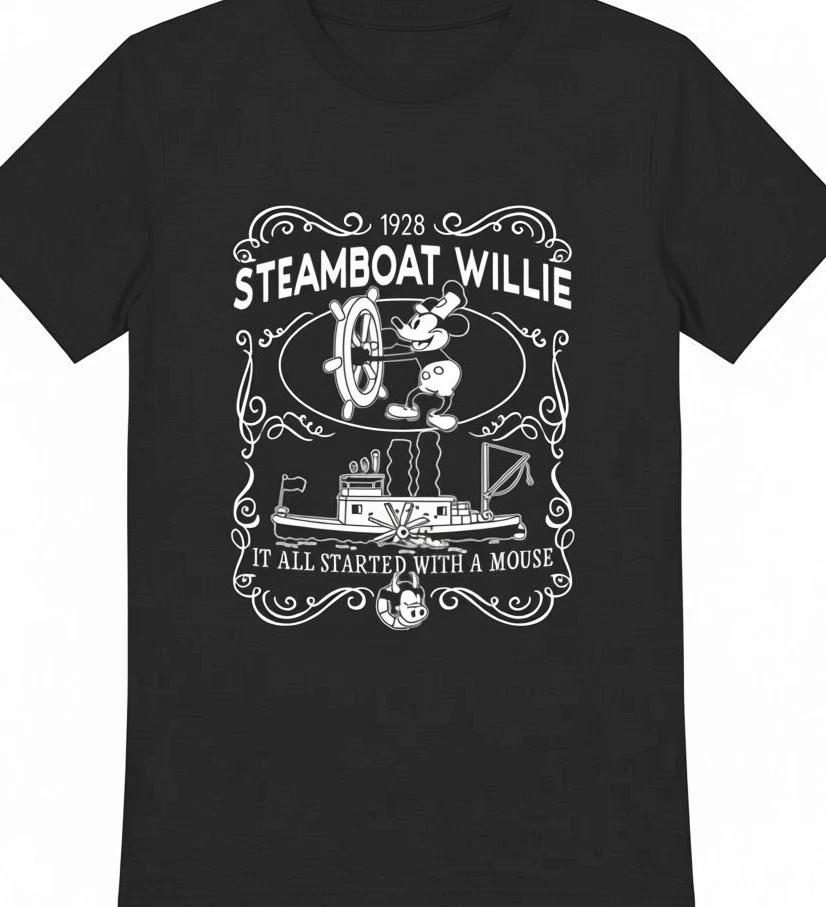 Steamboat Willie 1928 Classic cartoon T shirt tee Mouse S