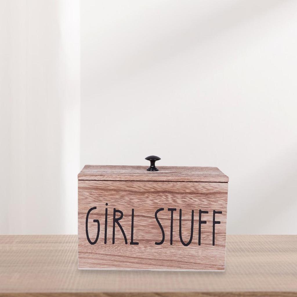 Wooden Household Storage Box Jewelry Box Bathroom Essentials Wooden Cotton