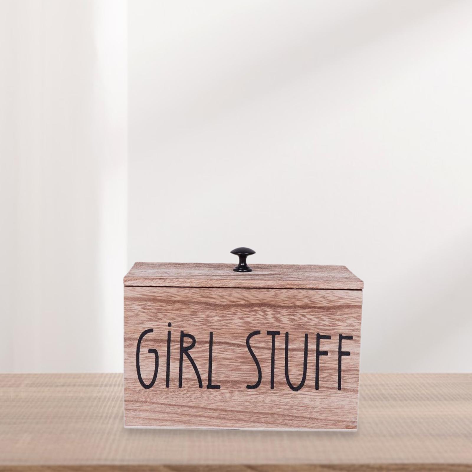

Wooden Household Storage Box Jewelry Box Bathroom Essentials Wooden Cotton