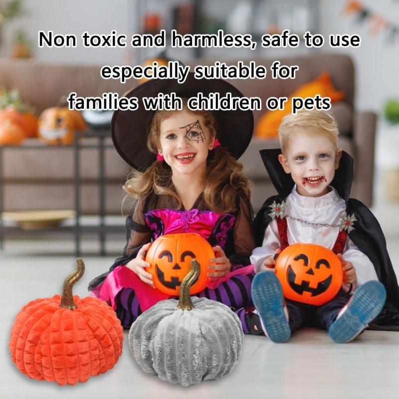 Thanksgiving Halloween Cloth Pumpkin Sculpture Ornament Nontoxic Velvets Decors Ornament For Living Room Office